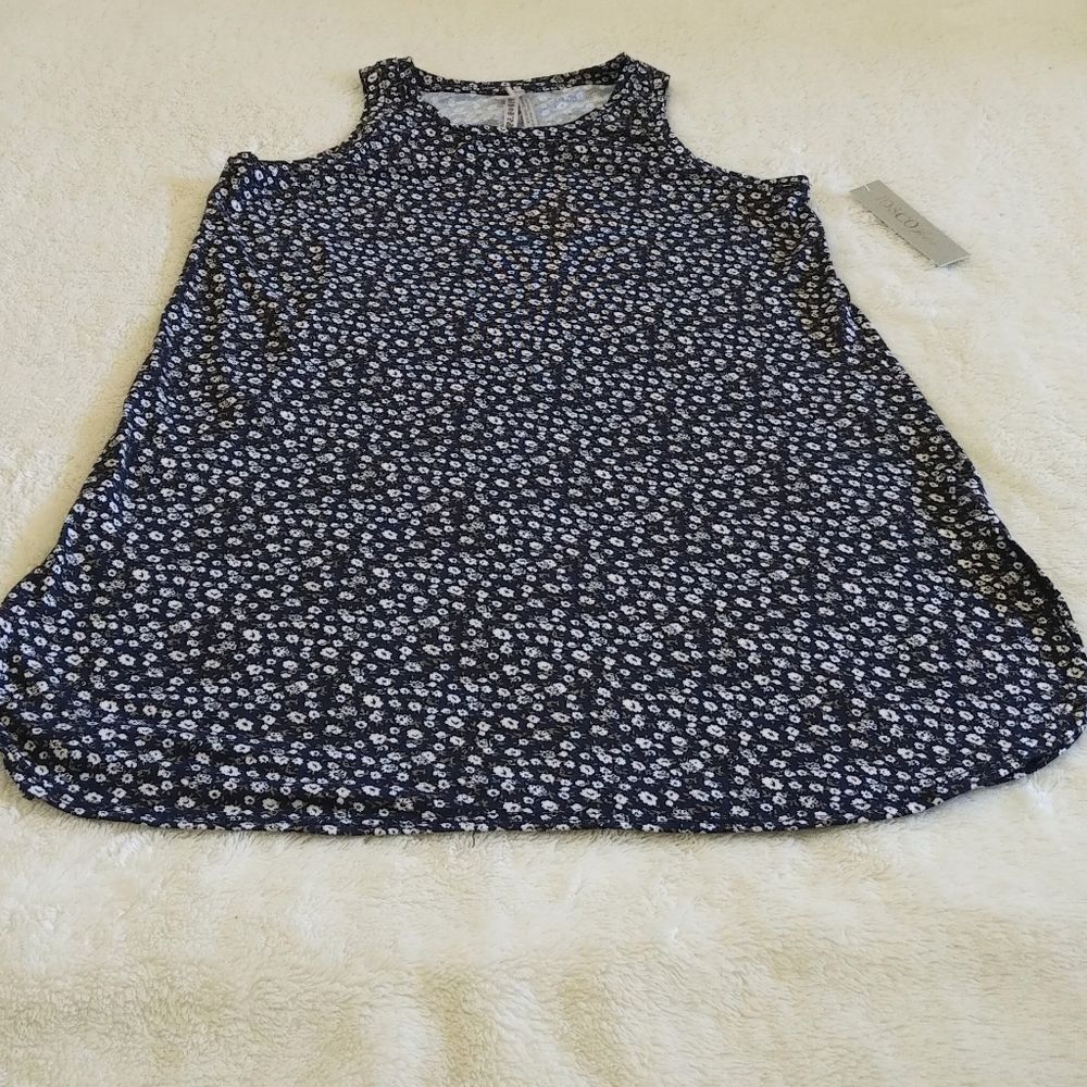 Jo & Co Jeans👖Navy Floral💐 Tank Top - NWT - Picture 10 of 11